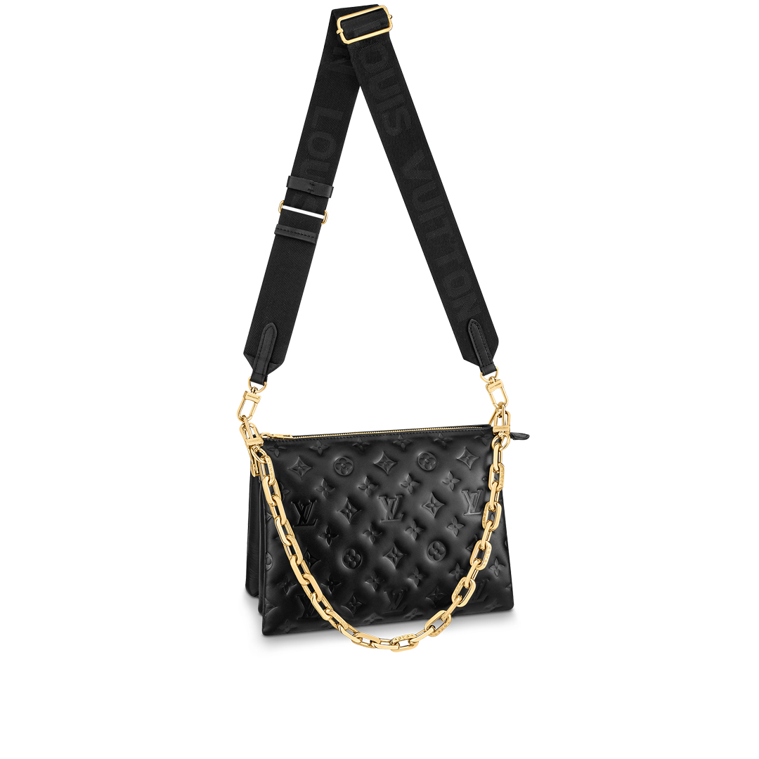 Louis Vuitton COUSSIN PM Handbag Monogram Embossed M57790 Black